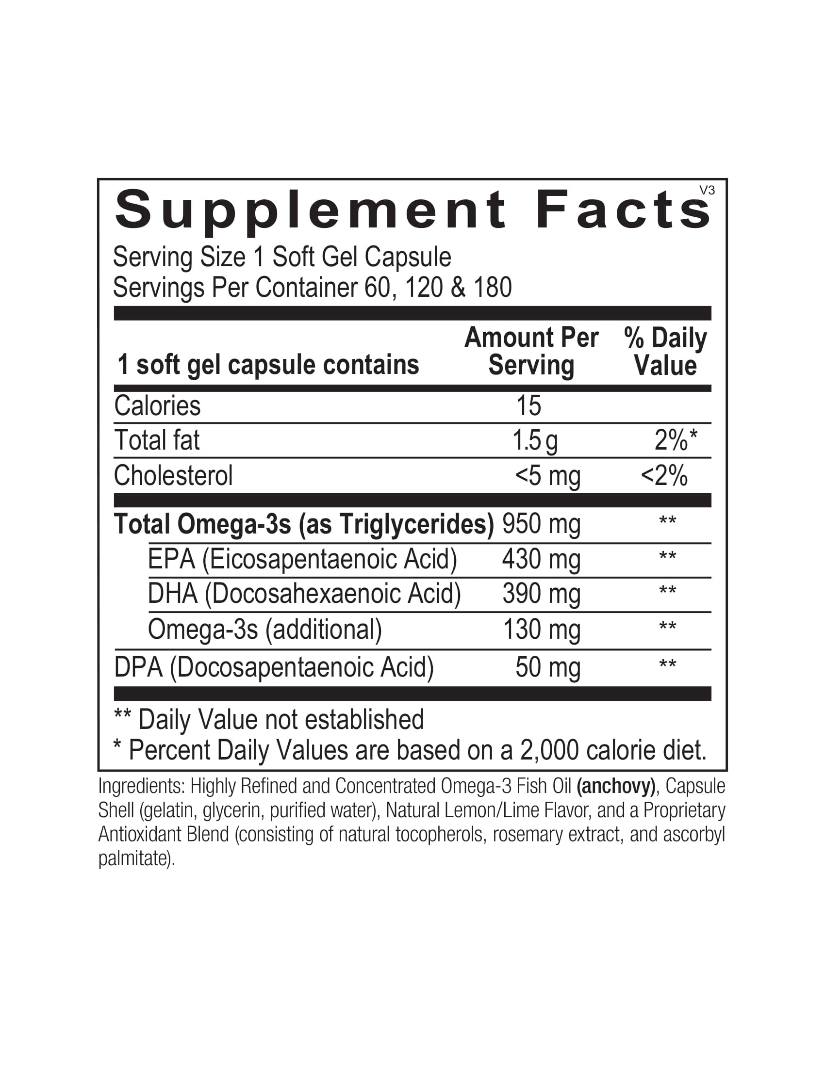 Ortho Molecular, Orthomega 820, 120 Softgels UPC 615033024406 | HiLife Vitamins
