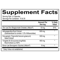 Ortho Molecular, Testosterone Support Complex, 60 Capsules UPC 615033027247 | Hilife Vitamins