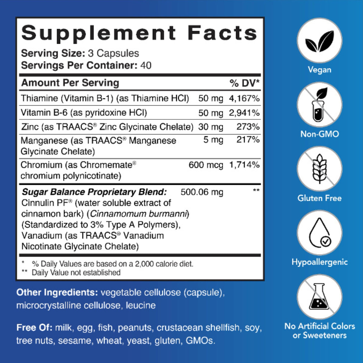 Patient One, Glucose Care, 120 Vegetable Capsules UPC 853959004267 | Hilife Vitamins