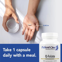 Patient One, Q-Folate 800mcg (as 5-MTHF Quatrefolic), 60 Vegetable Capsules UPC 853959004359 | Hilife Vitamins