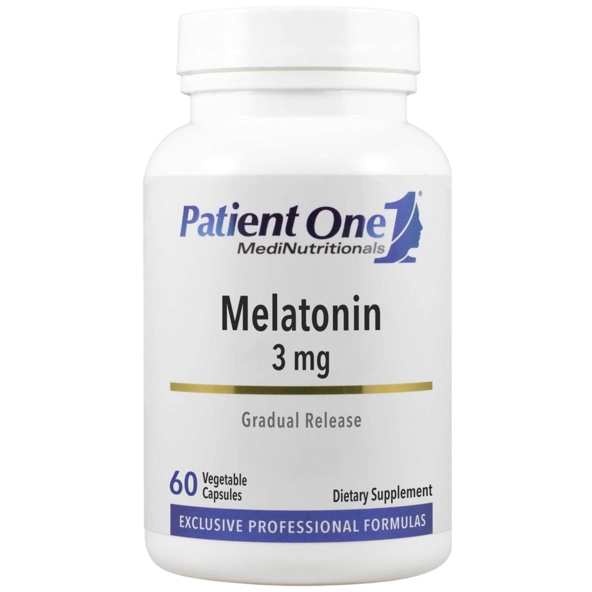 Patient One, Melatonin 3 mg Gradual Release, 60 Vegetable Capsules UPC 853959004601 | Hilife Vitamins