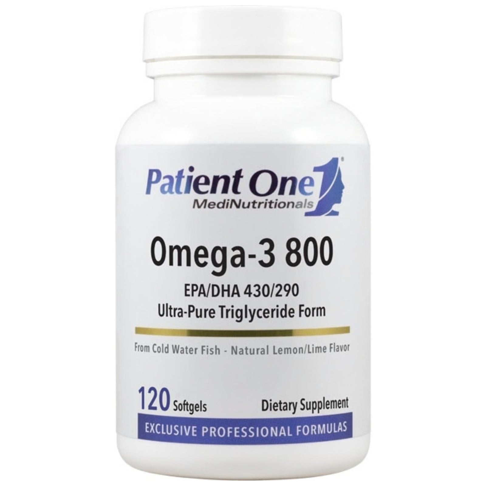 Patient One, Omega-3 800, 120 Softgels UPC 853959004793 | Hilife Vitamins