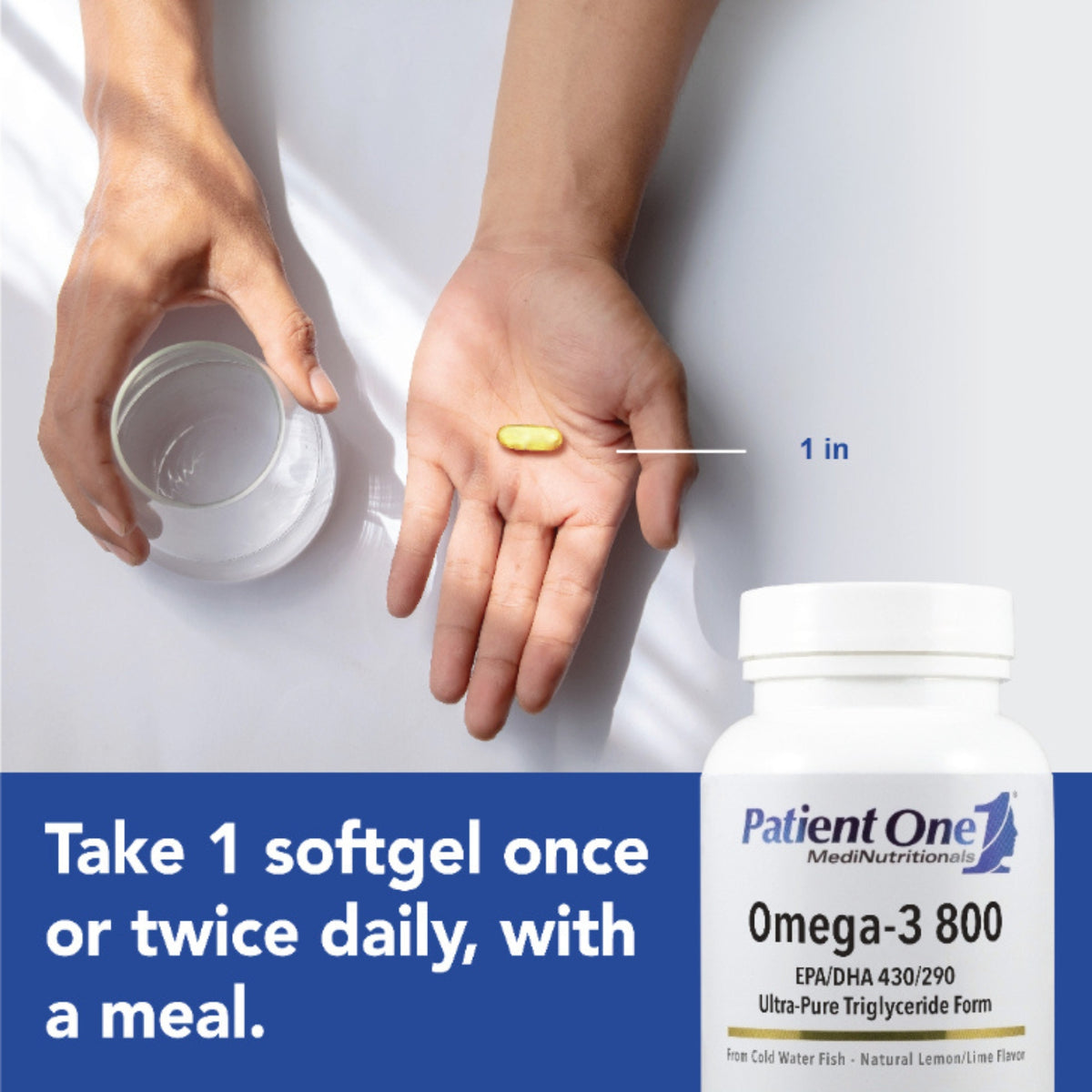 Patient One, Omega-3 800, 120 Softgels UPC 853959004793 | Hilife Vitamins