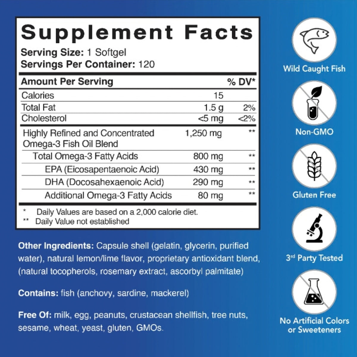 Patient One, Omega-3 800, 120 Softgels UPC 853959004793 | Hilife Vitamins