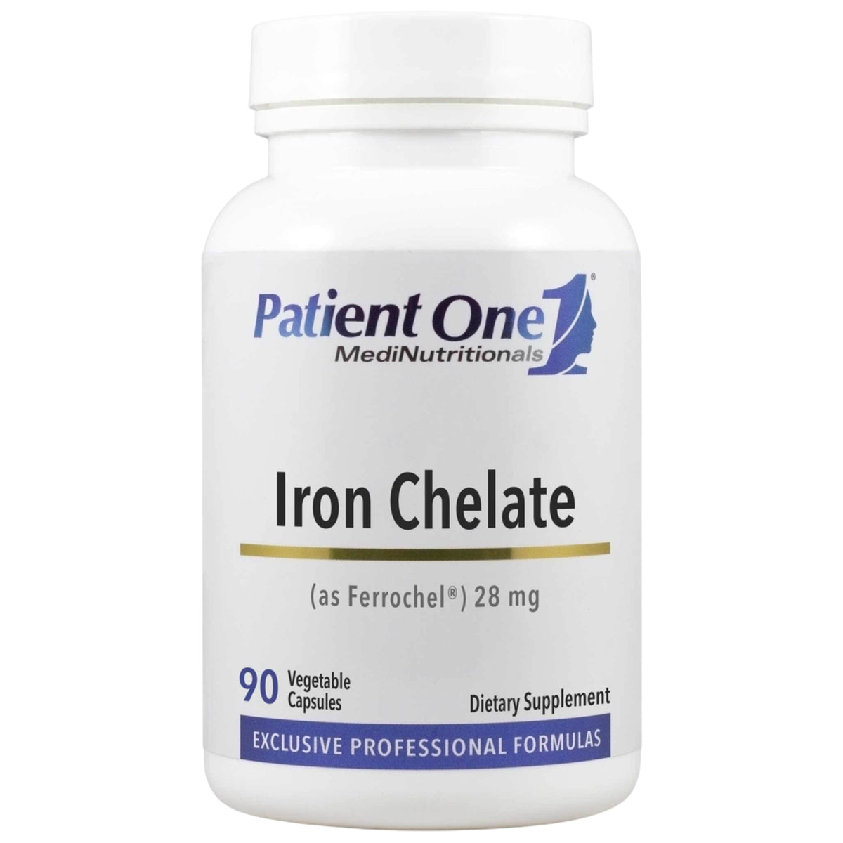 Patient One, Iron Chelate 28mg, 90 Vegetable Capsules UPC 853959004854 | Hilife Vitamins