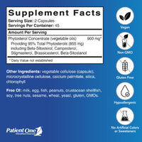 Patient One, Phytosterol Complex 900mg, 90 Vegetable Capsules UPC 853959004960 | Hilife Vitamins