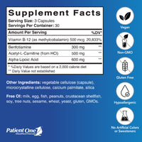 Patient One, NerveCare, 90 Vegetable Capsules UPC 859782006300 | Hilife Vitamins