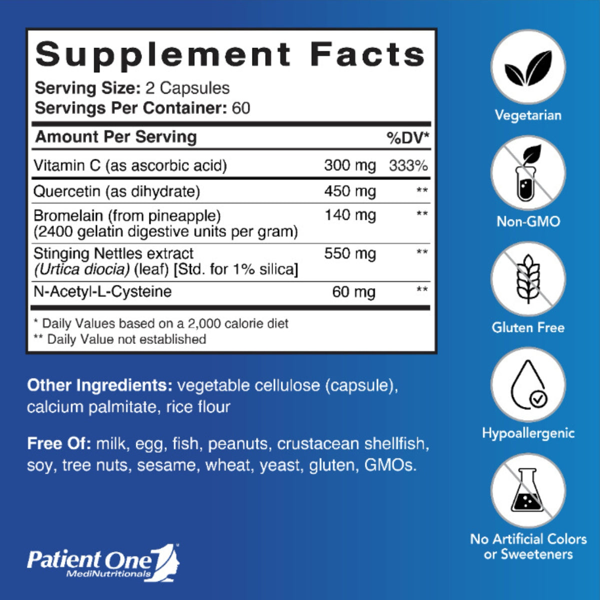 Patient One, SinusCare, 120 Vegetable Capsules UPC 859782006911 | Hilife Vitamins