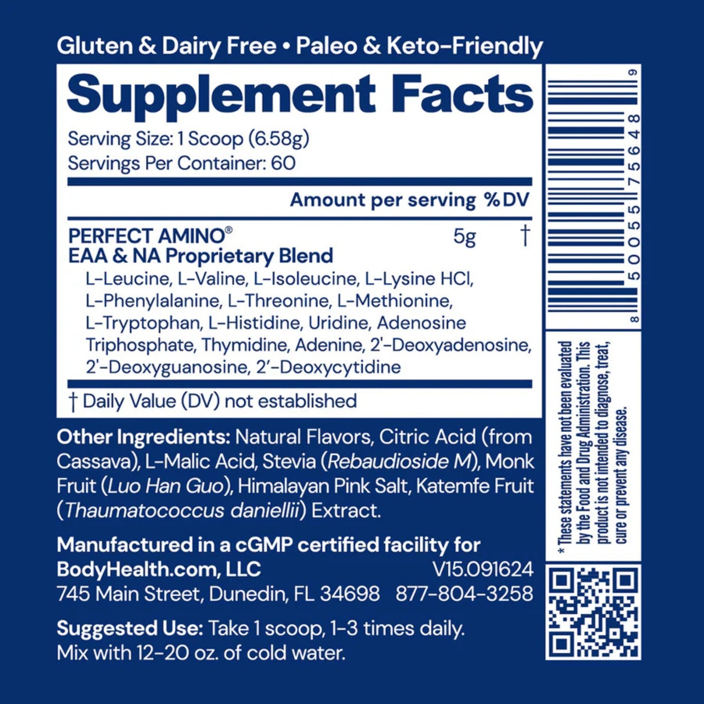 Bodyhealth, Perfect Amino, Mixed Berry, 60 Servings