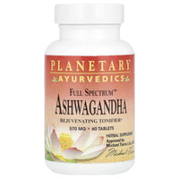 PLANETARY AYURVEDICS, Ashwagandha, Full Spectrum™ 570 mg, 60 TABLET UPC 021078106951 | HiLife Vitamins