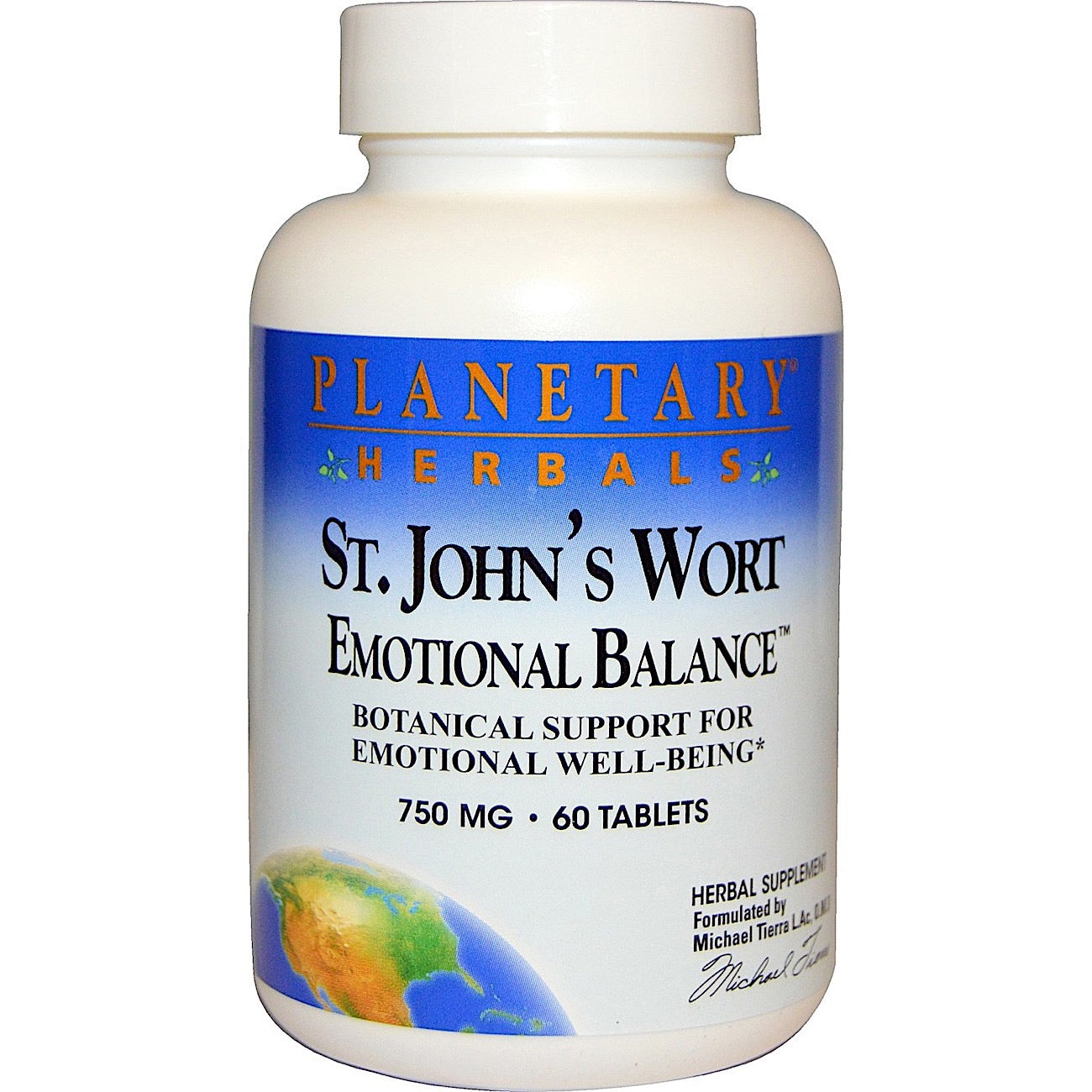 Planetary Herbals, St. John's Wort Emotional Balance™ 750 mg, 60 Tablets UPC 021078103110 | HiLife Vitamins