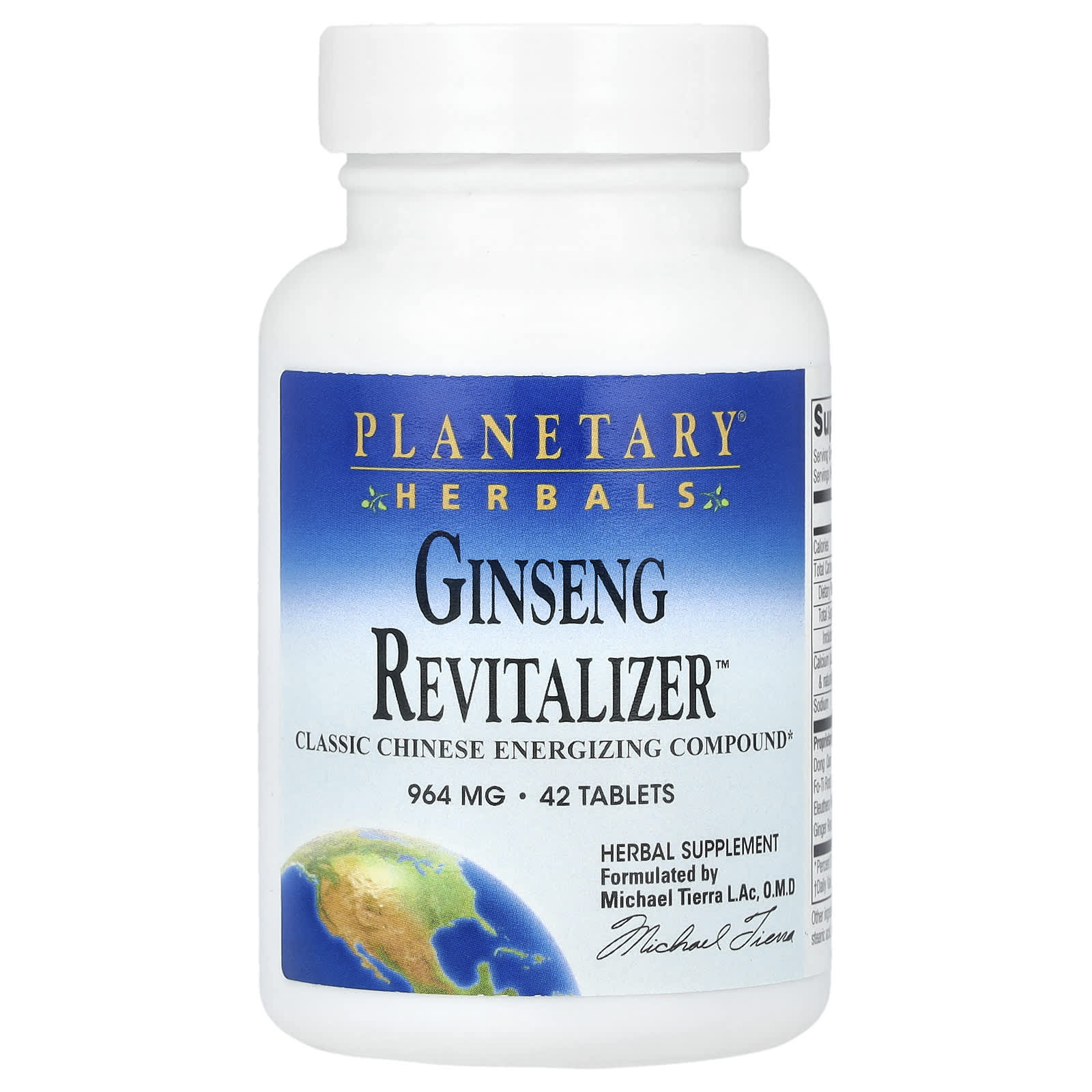 Planetary Herbals, Ginseng Revitalizer™ 964 mg, 42 Tablets UPC 021078100256 | Hilife Vitamins