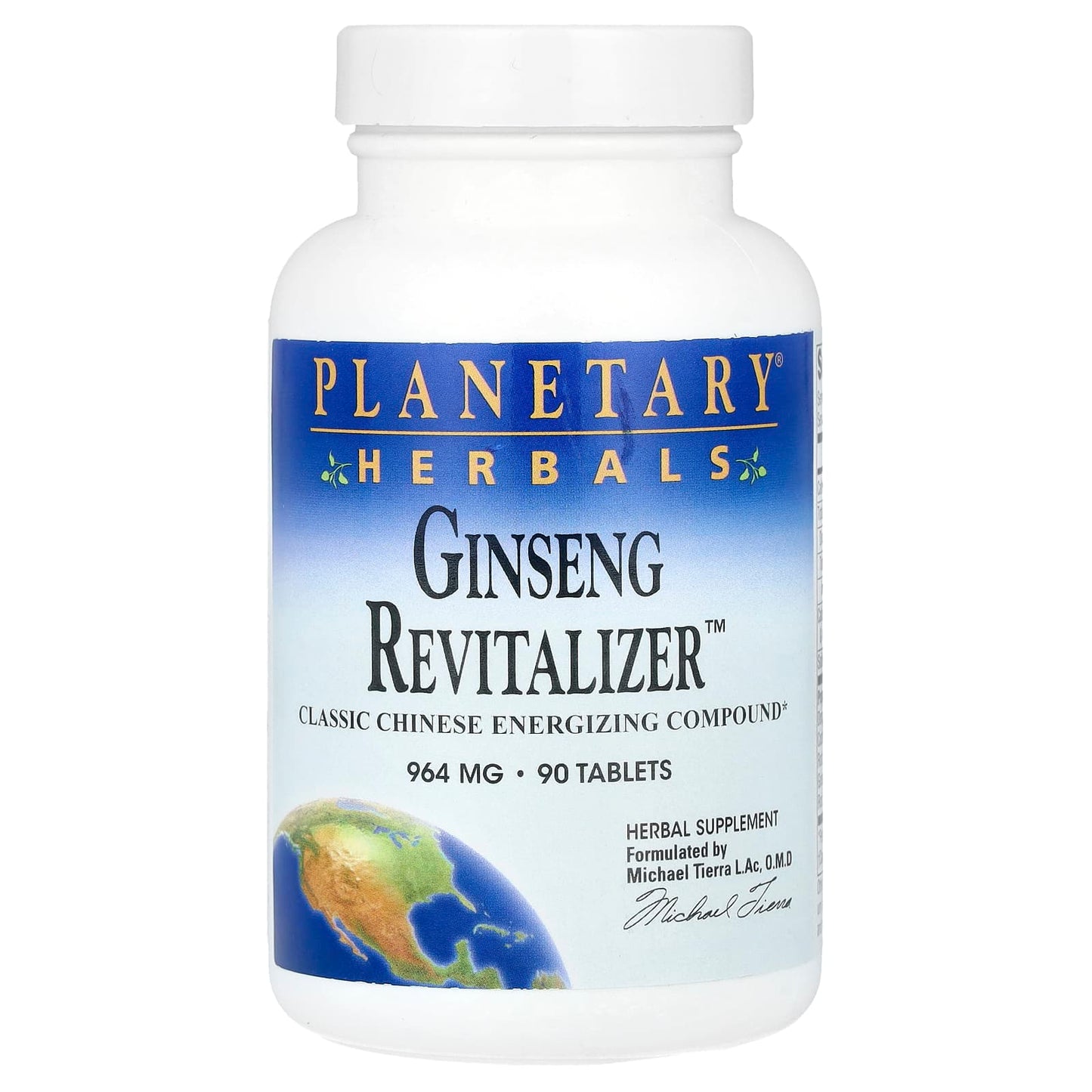 Planetary Herbals, Ginseng Revitalizer™ 964 mg, 90 Tablets UPC 021078100263 | HiLife Vitamins