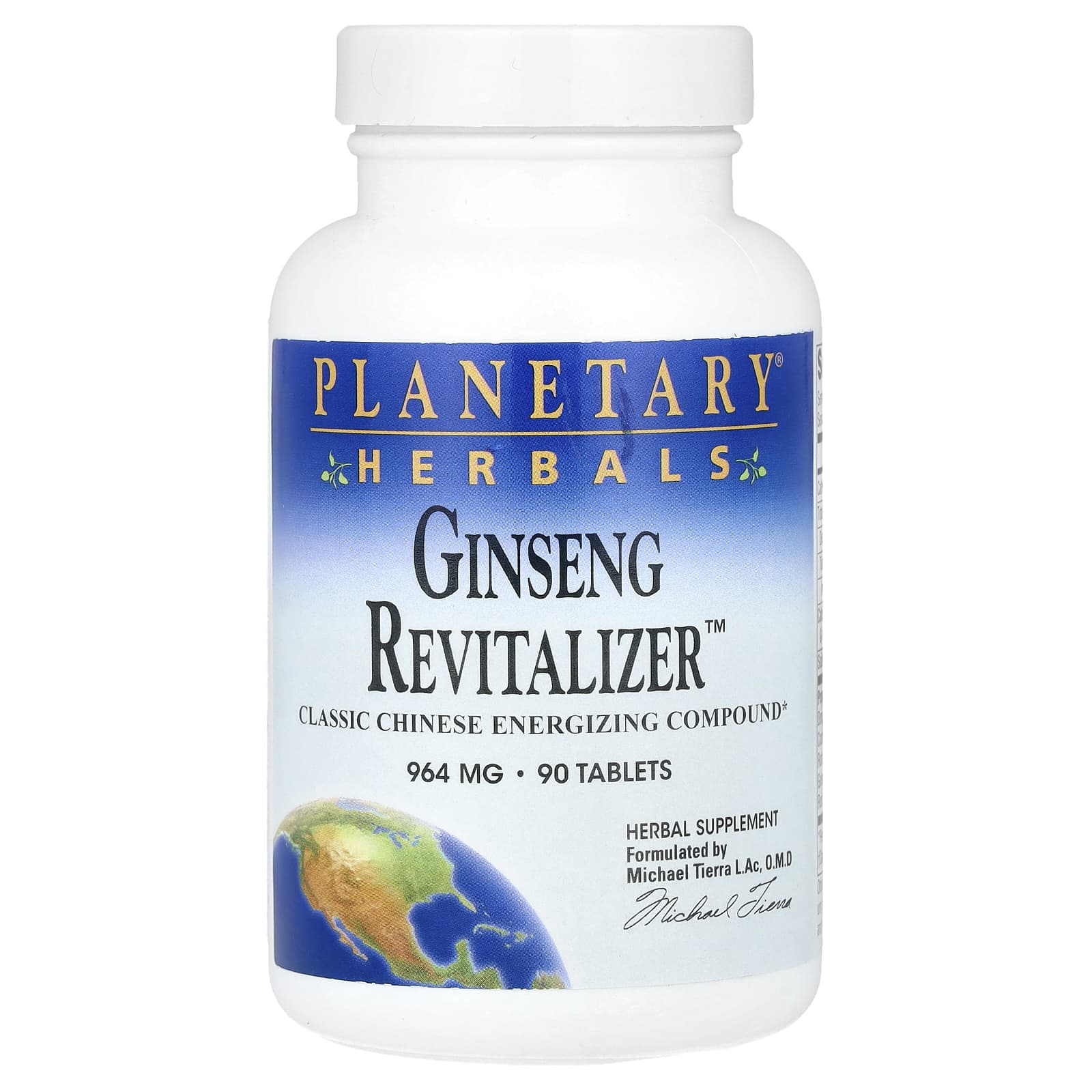Planetary Herbals, Ginseng Revitalizer™ 964 mg, 90 Tablets UPC 021078100263 | HiLife Vitamins