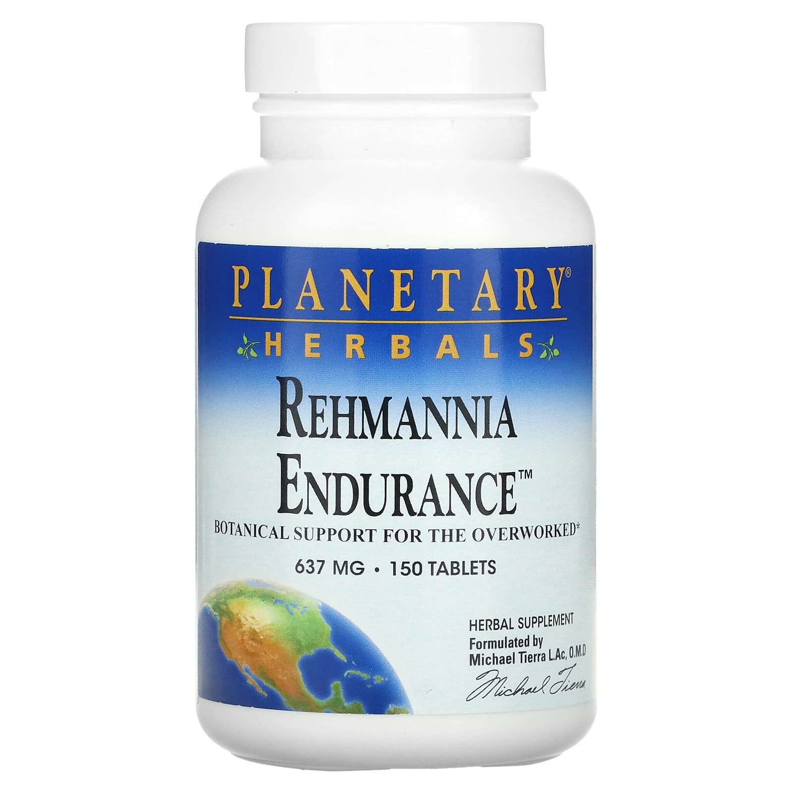 Planetary Herbals, Rehmannia Endurance, 637 mg, 150 Tablets UPC 021078101086 | HiLife Vitamins