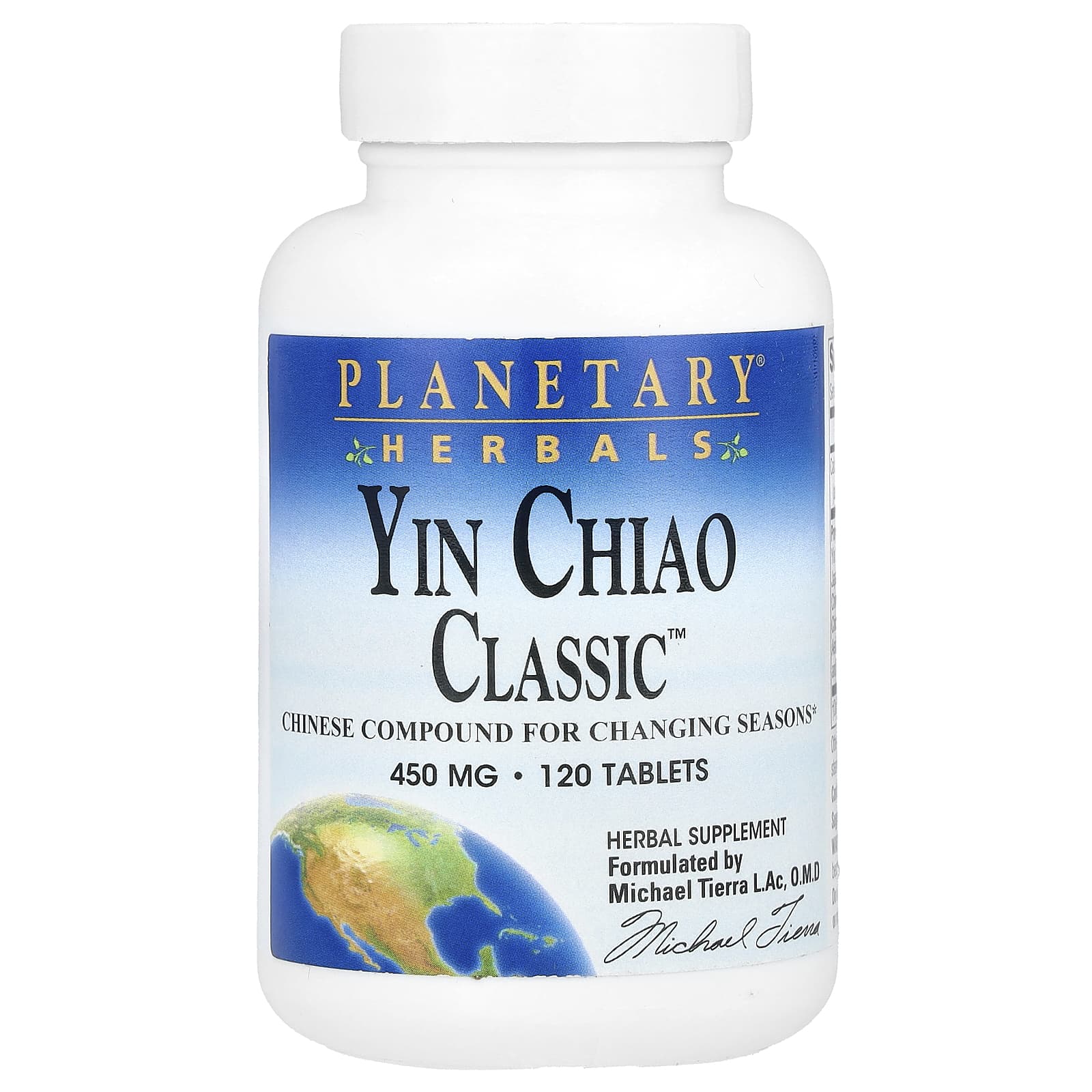 Planetary Herbals, Yin Chiao Classic, 450 mg, 120 Tablets UPC 021078101741 | HiLife Vitamins