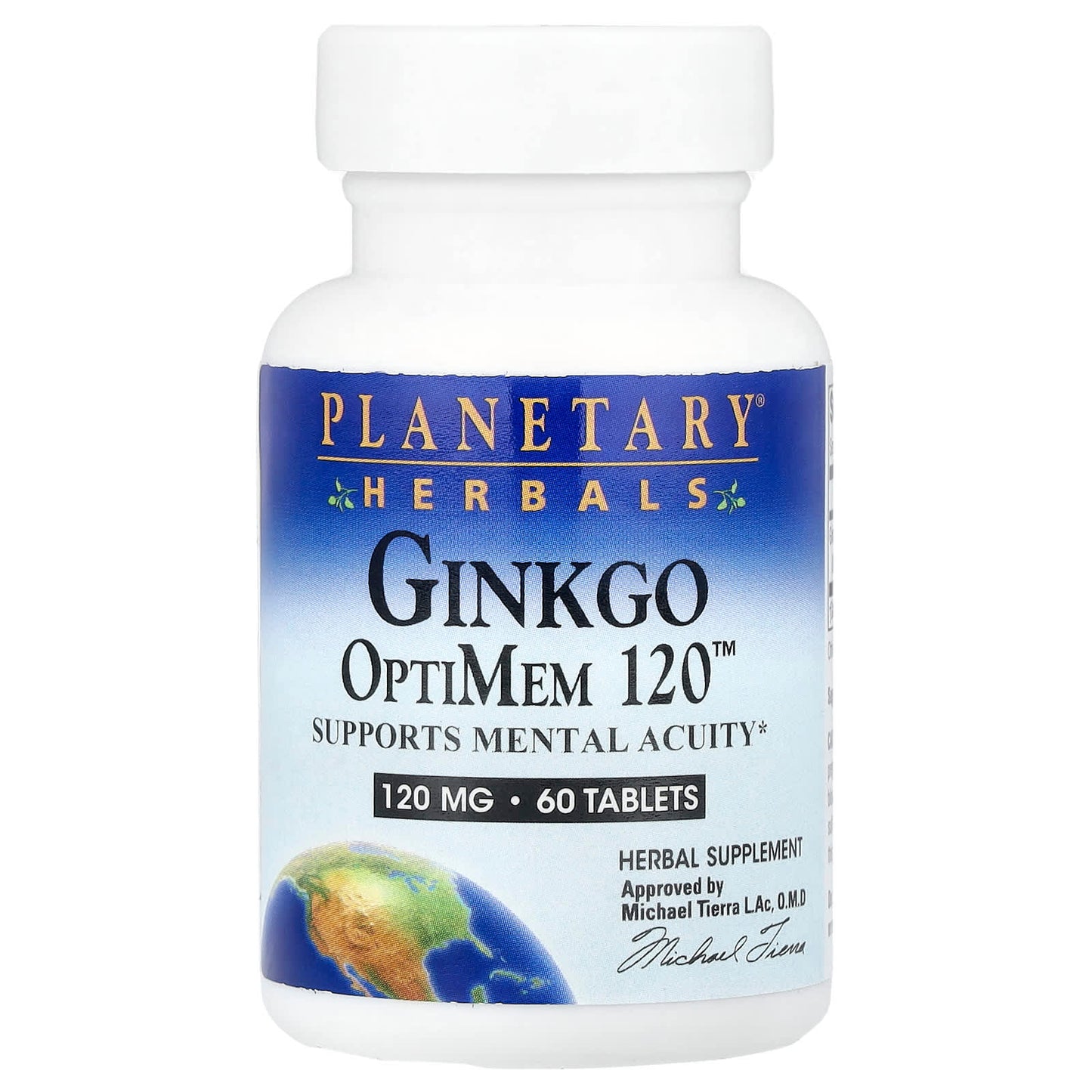 Planetary Herbals, Ginkgo Optimem 120 mg, 60 Tablets UPC 021078103585 | HiLife Vitamins