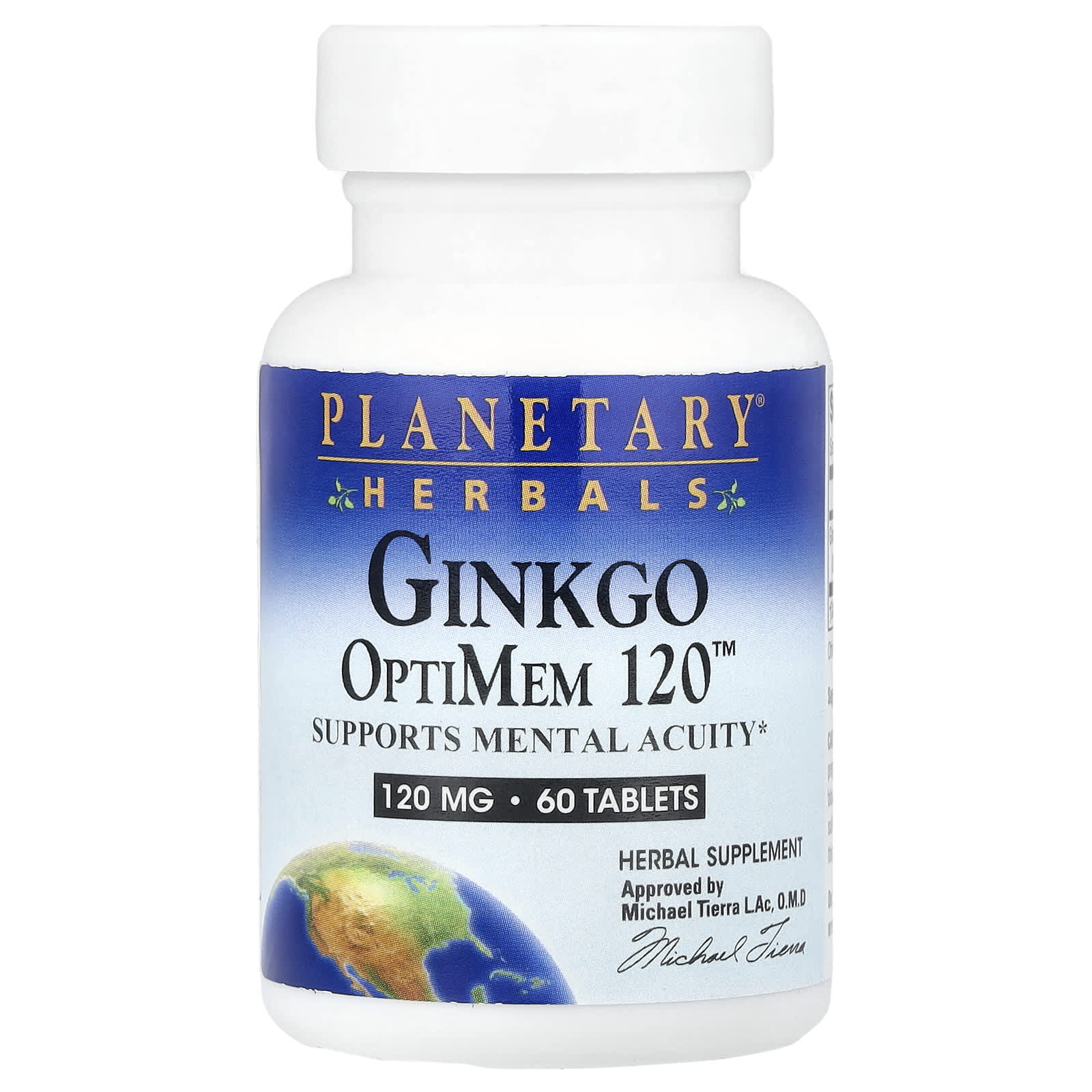 Planetary Herbals, Ginkgo Optimem 120 mg, 60 Tablets UPC 021078103585 | HiLife Vitamins