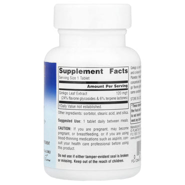 Planetary Herbals, Ginkgo Optimem 120 mg, 60 Tablets UPC 021078103585 | Hilife Vitamins