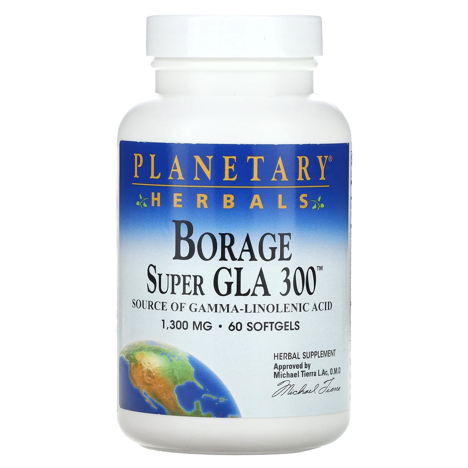 Planetary Herbals, Borage Super Gla 300 1300 mg, 60 Softgels UPC 021078103615 | HiLife Vitamins