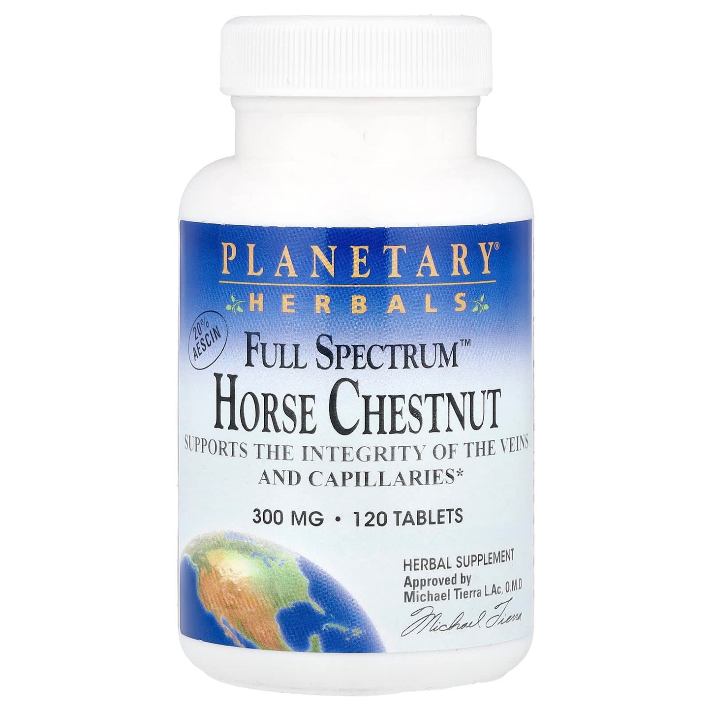 Planetary Herbals, Horse Chestnut, Full Spectrum™ 300 mg, 120 Tablets UPC 021078103912 | Hilife Vitamins