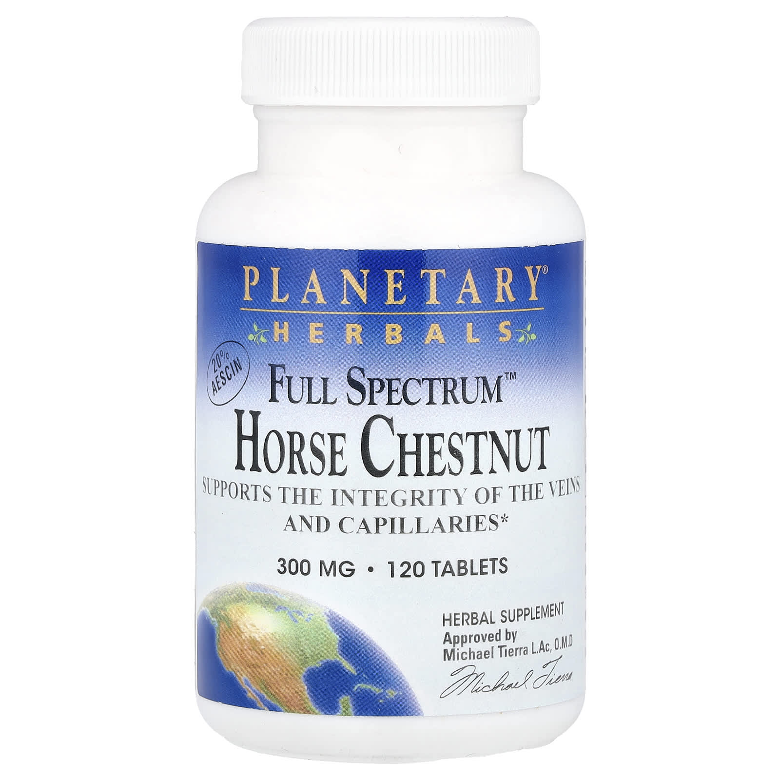 Planetary Herbals, Horse Chestnut, Full Spectrum™ 300 mg, 120 Tablets UPC 021078103912 | Hilife Vitamins