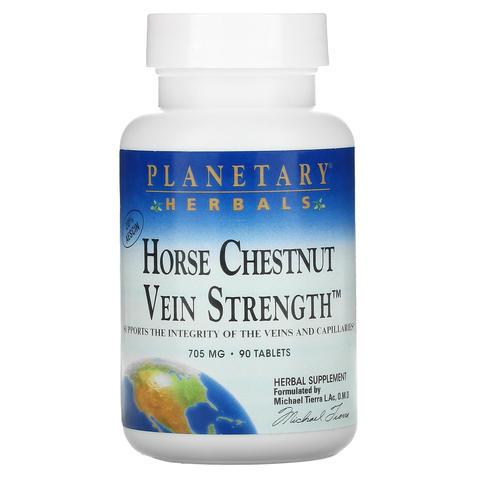 Planetary Herbals, Horse Chestnut Vein Strength 705 mg, 90 Tablets UPC 021078103936 | Hilife Vitamins