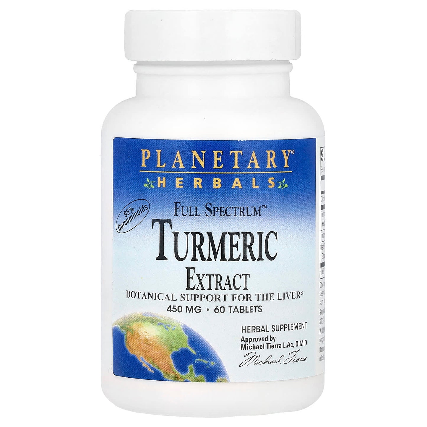 Planetary Herbals, Turmeric Extract, Full Spectrum™ 450 mg, 60 Tablets UPC 021078103981 | Hilife Vitamins