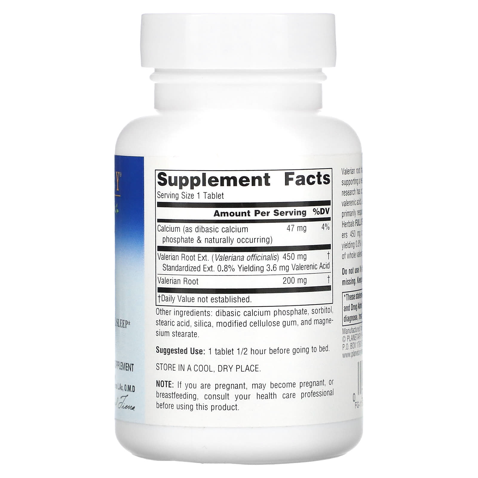 Planetary Herbals, Valerian Extract, Full Spectrum, 650 mg, 60 Tablets UPC 021078104070 | Hilife Vitamins