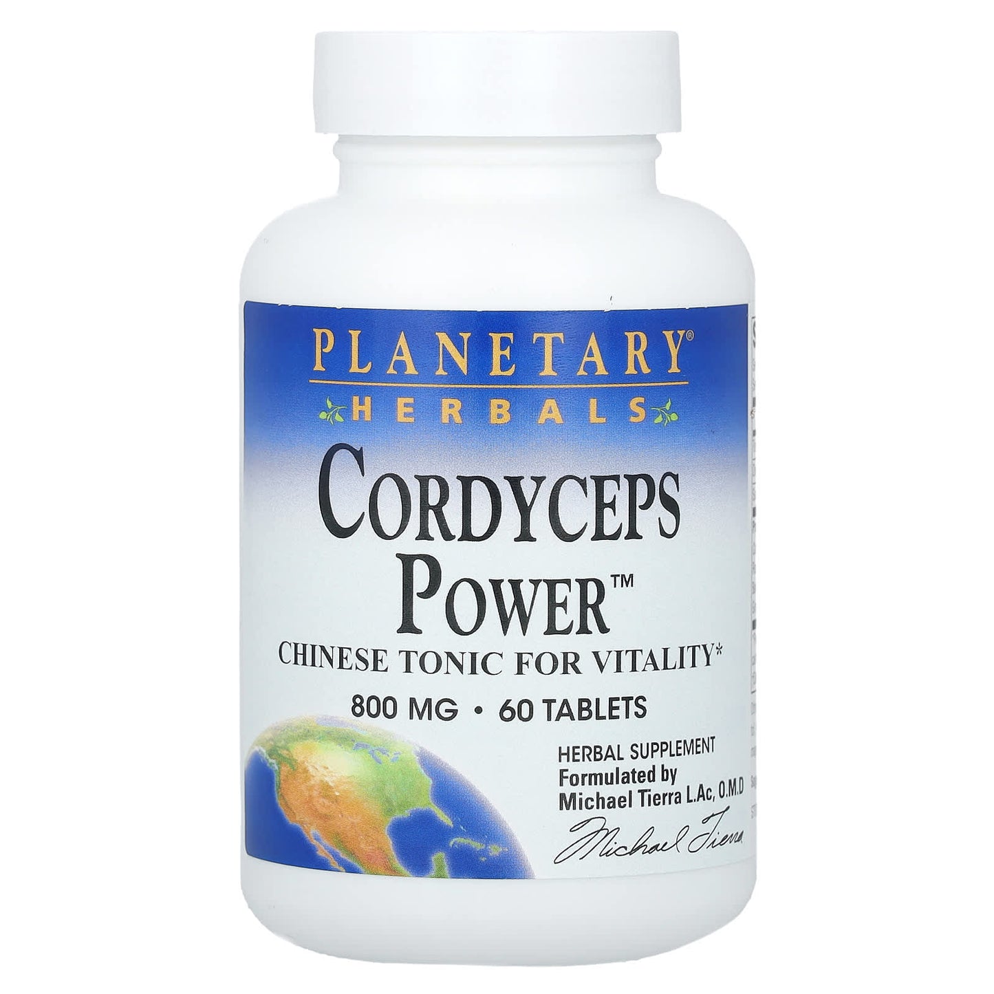Planetary Herbals, Cordyceps Power CS-4, 800 mg, 60 Tablets UPC 021078104254 | Hilife Vitamins