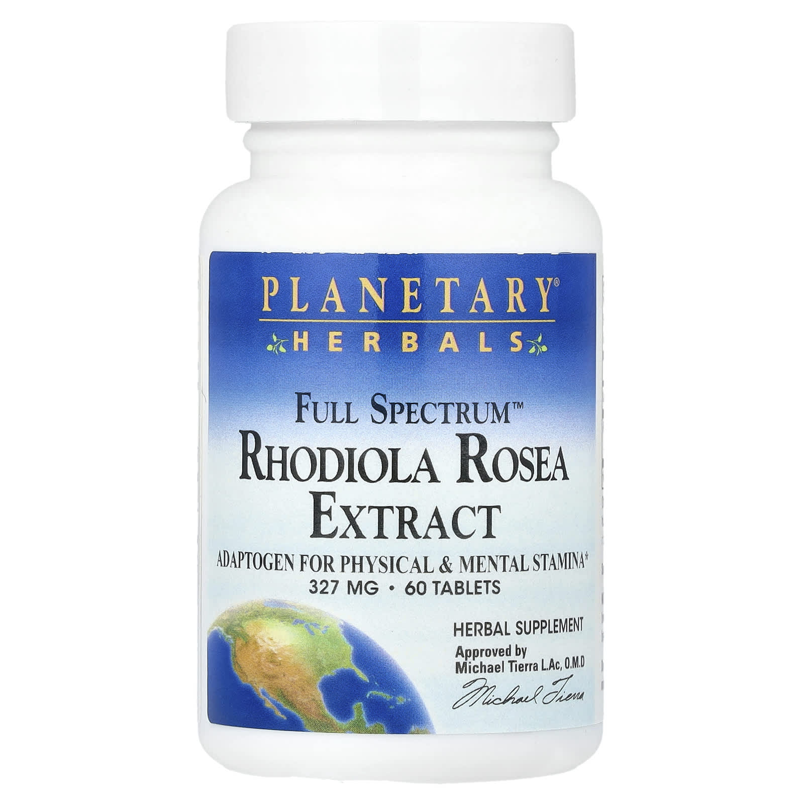 Planetary Herbals, Rhodiola Rosea Extract, Full Spectrum 327 mg, 60 Tablets UPC 021078104445 | Hilife Vitamins