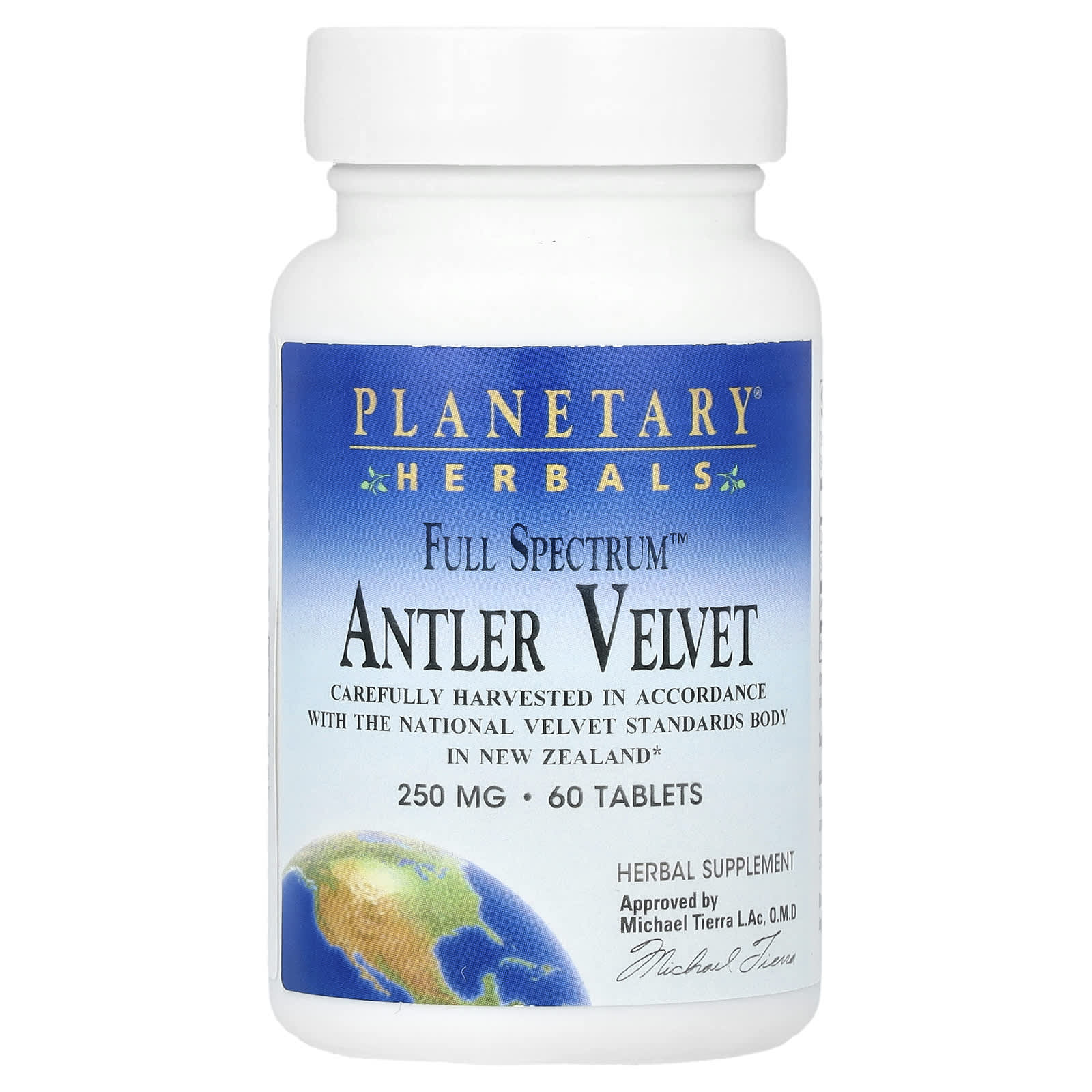 Planetary Herbals, Antler Velvet, Full Spectrum 250 mg, 60 Tablets UPC 021078104544 | Hilife Vitamins