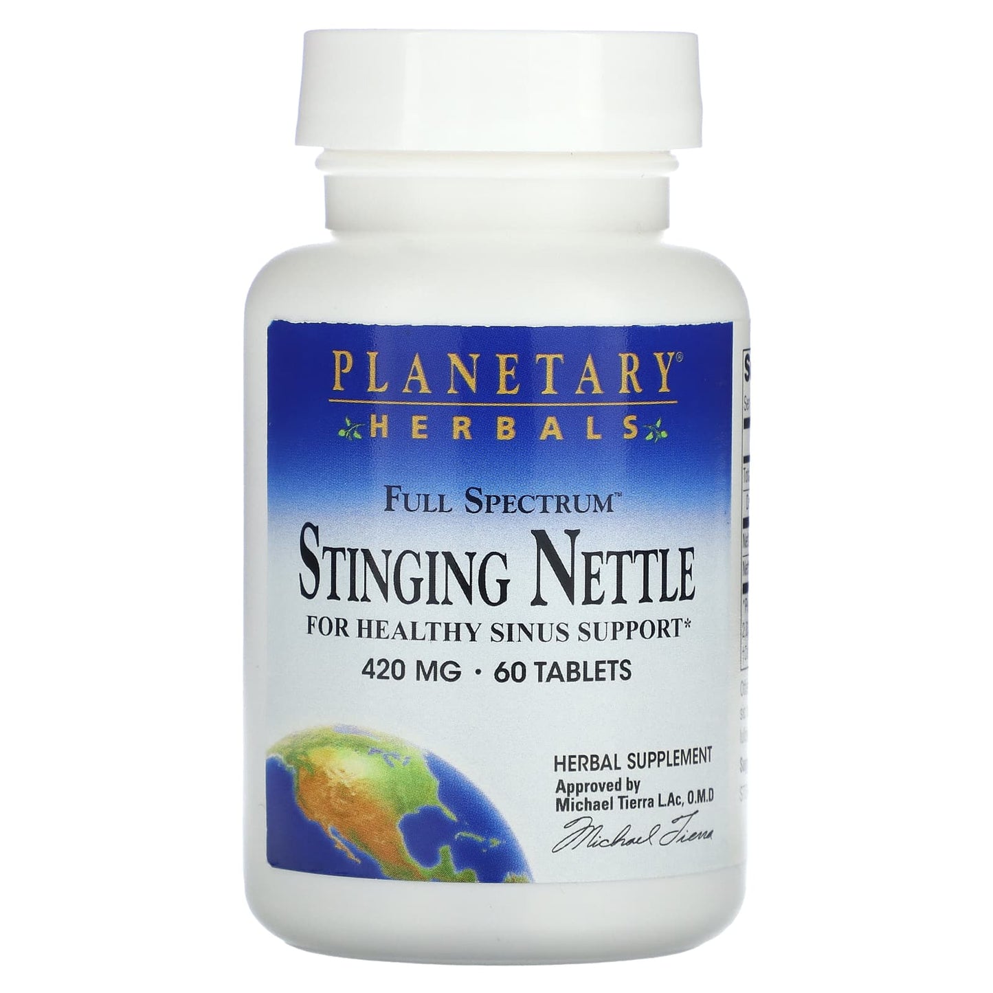 Planetary Herbals, Stinging Nettles, Freeze-Dried 420 mg, 60 Tablets UPC 021078104766 | HiLife Vitamins