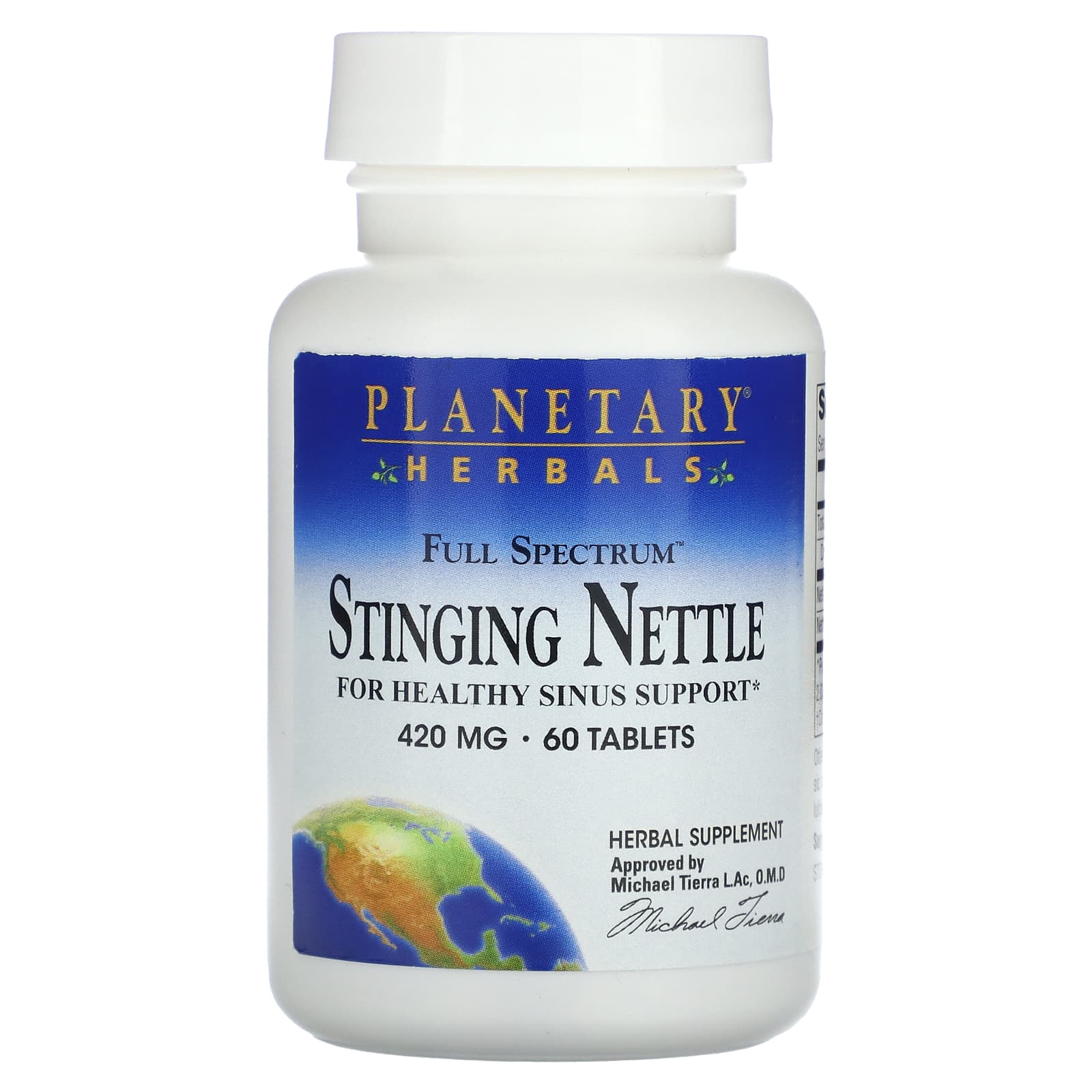 Planetary Herbals, Stinging Nettles, Freeze-Dried 420 mg, 60 Tablets UPC 021078104766 | HiLife Vitamins