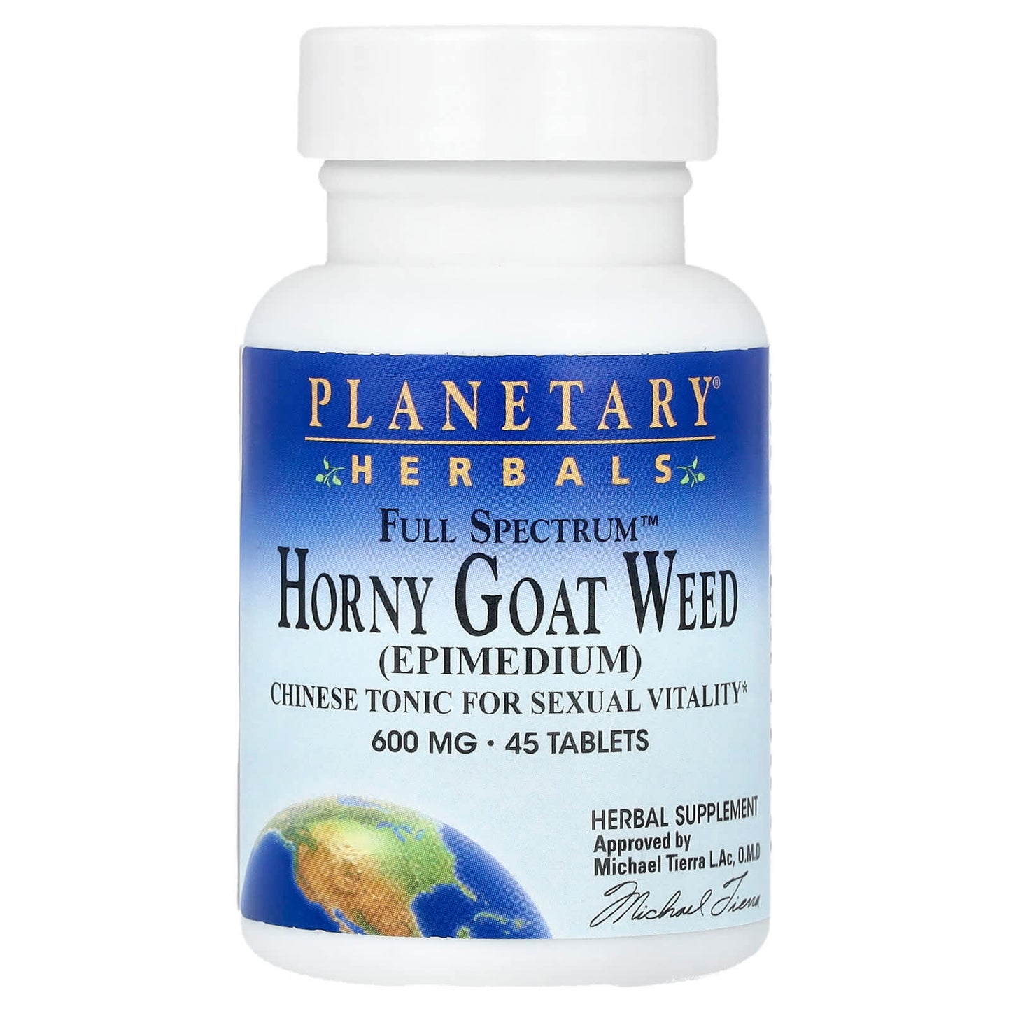 Planetary Herbals, Horny Goat Weed, Full Spectrum™ 600 mg, 45 Tablets UPC 021078104810 | Hilife Vitamins