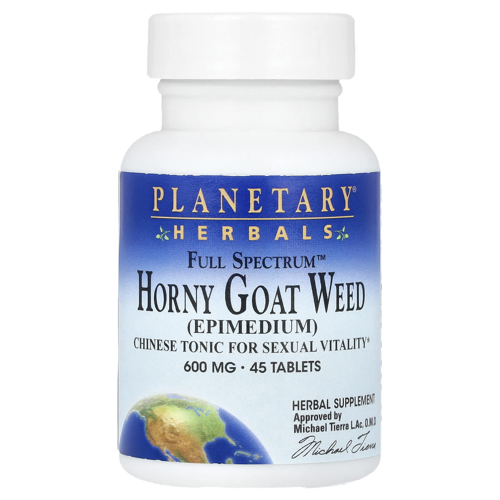 Planetary Herbals, Horny Goat Weed, Full Spectrum™ 600 mg, 45 Tablets UPC 021078104810 | Hilife Vitamins