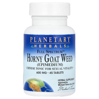 Planetary Herbals, Horny Goat Weed, Full Spectrum™ 600 mg, 45 Tablets UPC 021078104810 | Hilife Vitamins