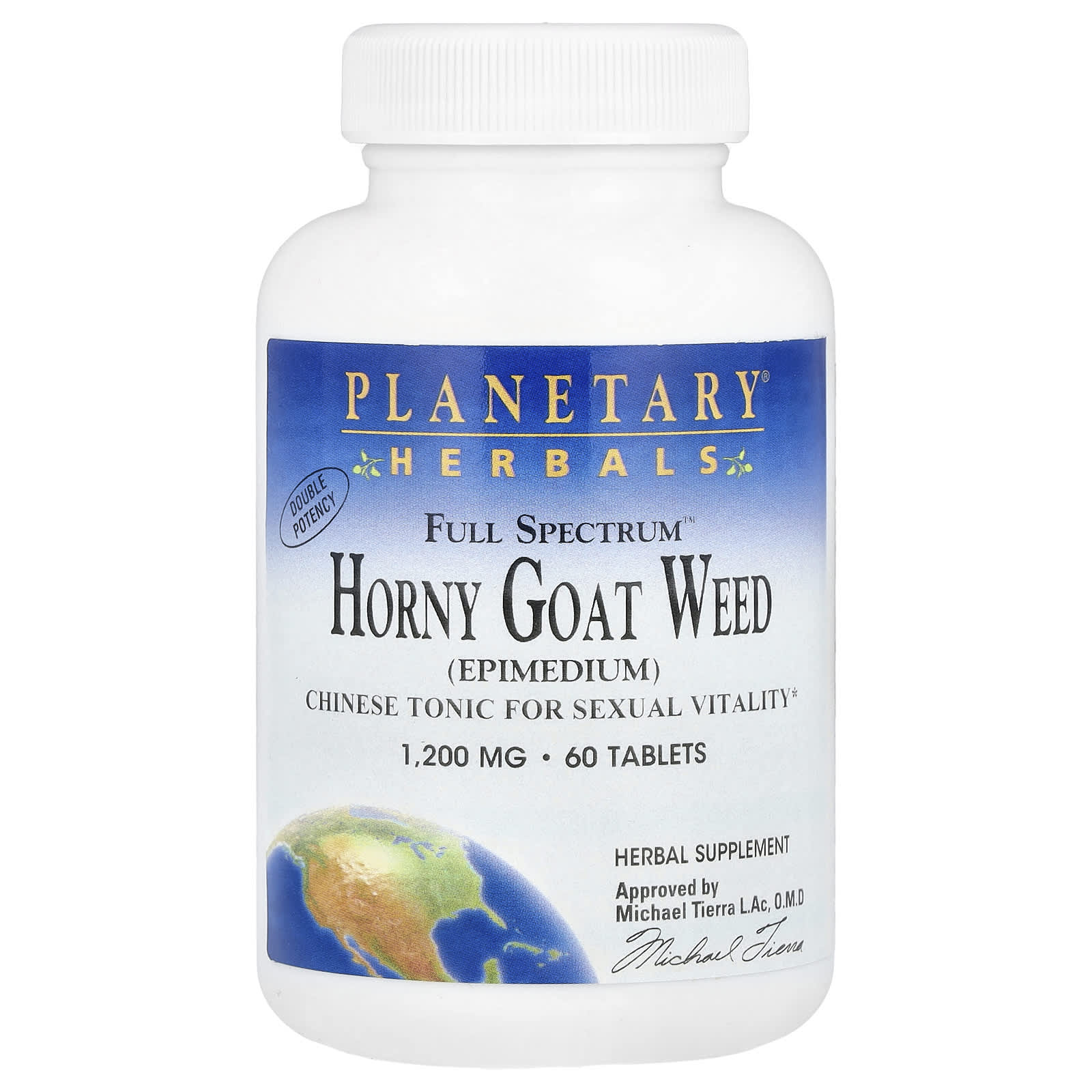 Planetary Herbals, Horny Goat Weed, Full Spectrum 1200 mg, 60 Tablets UPC 021078104841 | HiLife Vitamins