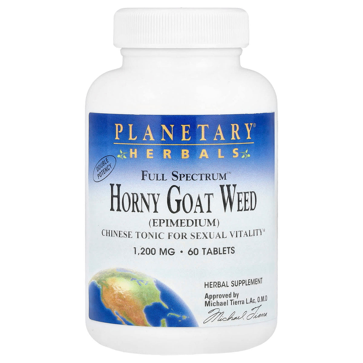 Planetary Herbals, Horny Goat Weed, Full Spectrum 1200 mg, 60 Tablets UPC 021078104841 | Hilife Vitamins