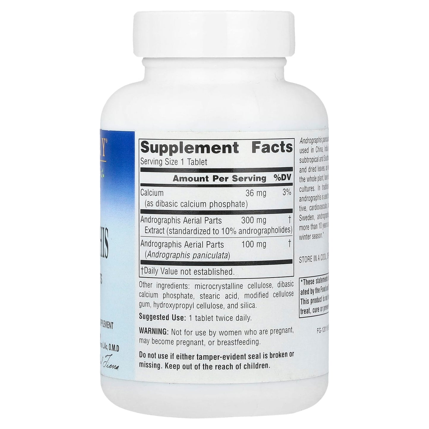 Planetary Herbals, Andrographis, Full Spectrum 400 mg, 120 Tablets UPC 021078104889 | HiLife Vitamins