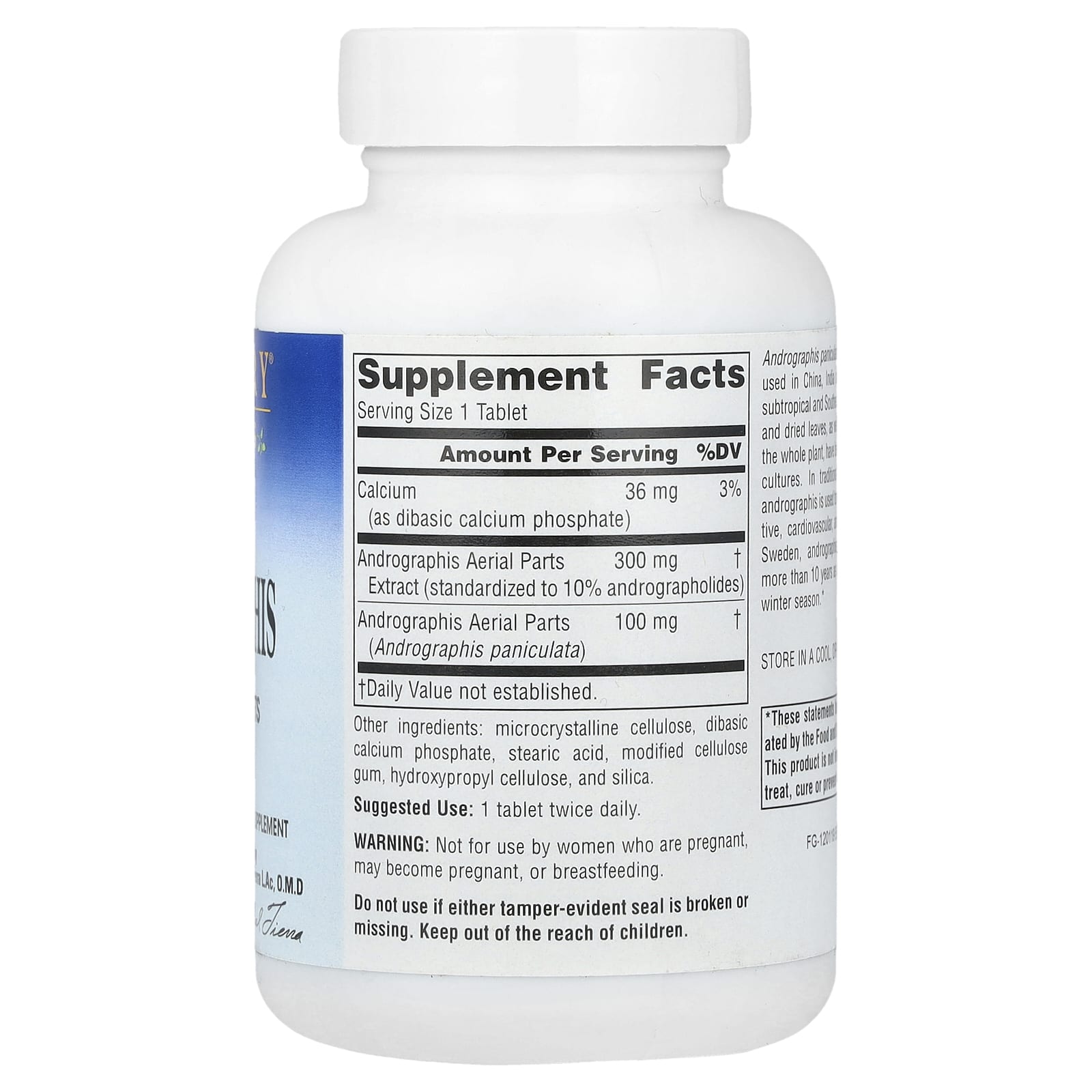 Planetary Herbals, Andrographis, Full Spectrum 400 mg, 120 Tablets UPC 021078104889 | HiLife Vitamins