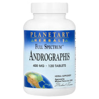 Planetary Herbals, Andrographis, Full Spectrum 400 mg, 120 Tablets UPC 021078104889 | HiLife Vitamins