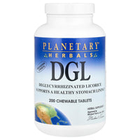 Planetary Herbals, DGL, Deglycyrrhizinated Licorice, 200 Chewable Tablets UPC 021078105015 | Hilife Vitamins