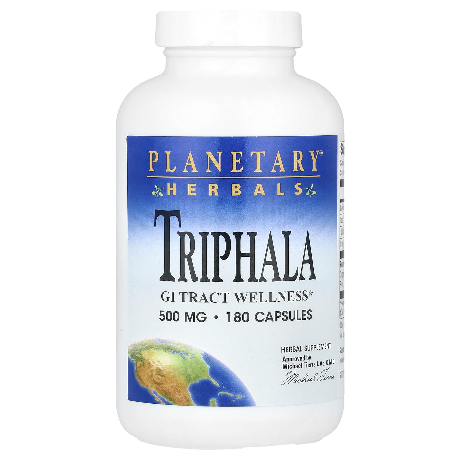 Planetary Herbals, Triphala 500 mg, 180 Capsules UPC 021078105039 | Hilife Vitamins