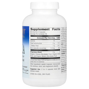 Planetary Herbals, Triphala 500 mg, 180 Capsules UPC 021078105039 | Hilife Vitamins