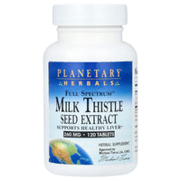 Planetary Herbals, Milk Thistle Seed Extract, Full Spectrum™ 260 mg, 120 Tablets UPC 021078105169 | Hilife Vitamins