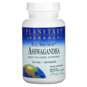 Planetary Herbals, Ashwagandha, Full Spectrum 570 mg, 120 Tablets - 021078105350 | Hilife Vitamins