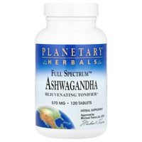 Planetary Herbals, Ashwagandha, Full Spectrum 570 mg, 120 Tablets - 021078105350 | Hilife Vitamins