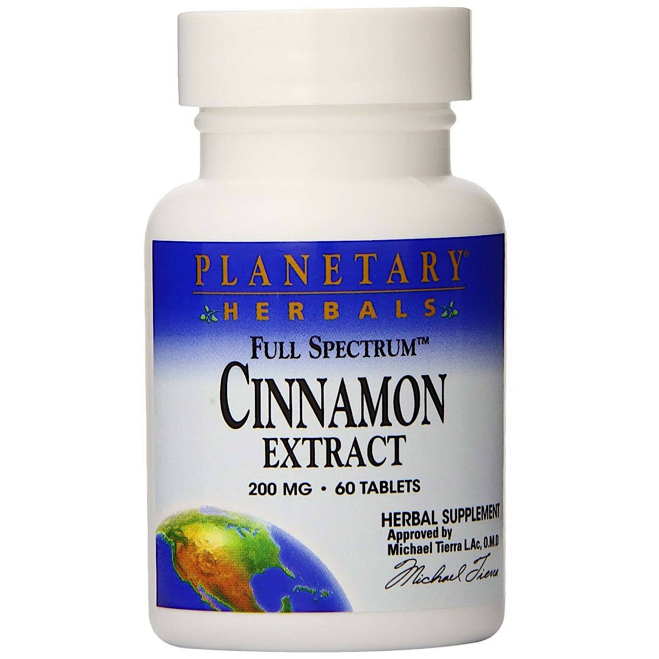 Planetary Herbals, Cinnamon Extract, Full Spectrum™ 200 mg, 60 Tablets UPC 021078105367 | Hilife Vitamins
