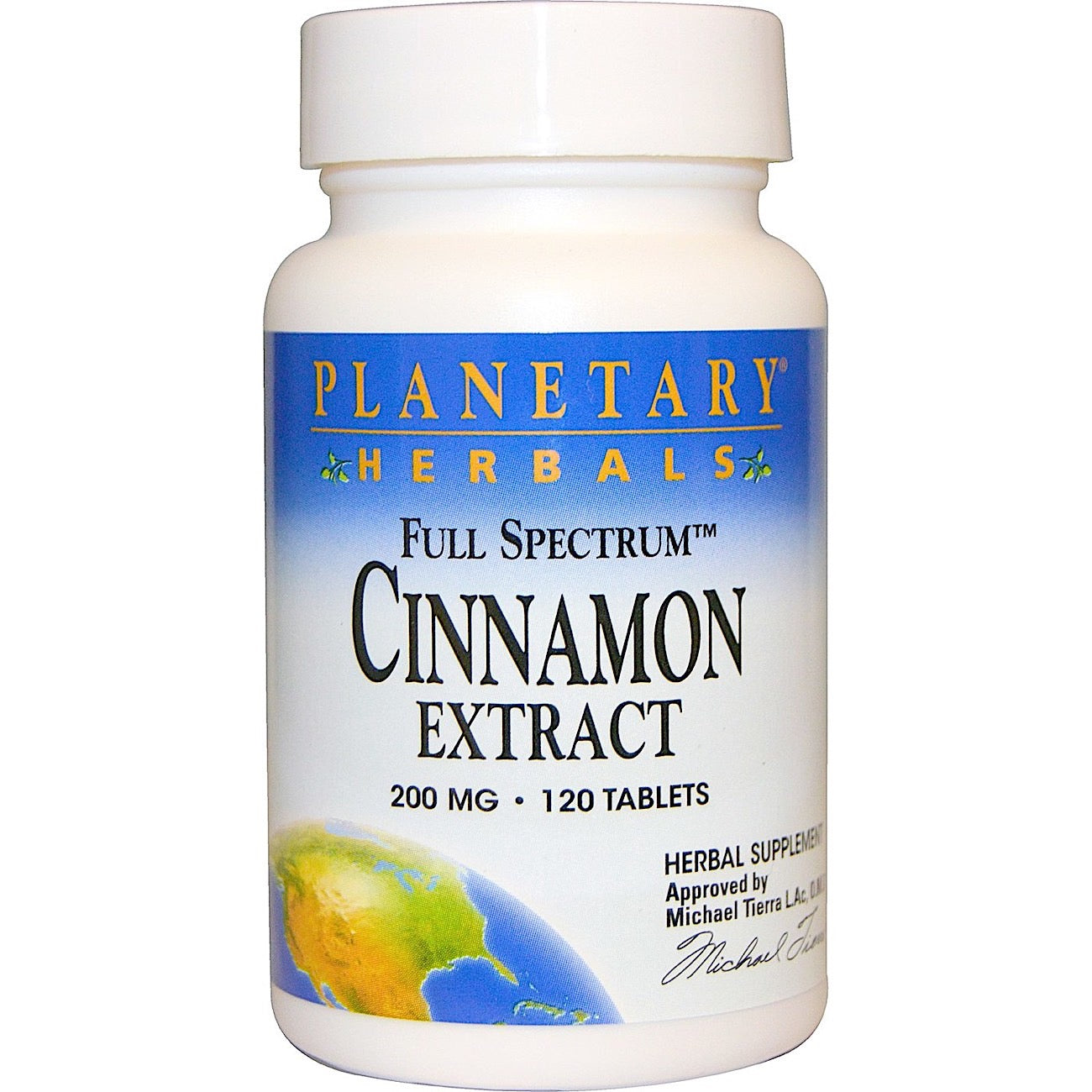 Planetary Herbals, Cinnamon Extract, Full Spectrum 200 mg, 120 Tablets UPC 021078105374 | HiLife Vitamins
